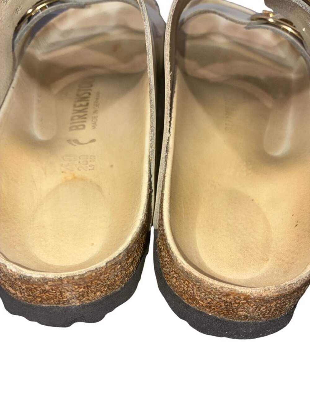 Birkenstock Arizona Big Buckle Two strap Sandals High Shine Ecru Size EU 40 - Picture 6 of 14